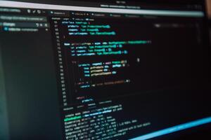 Close-up photo of programming language code