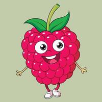 A cartoon raspberry character with arms and legs vector