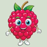 A cartoon raspberry character with arms and legs vector