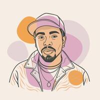A drawing of a man with a hat and a beard vector