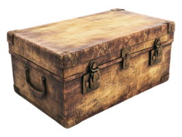 An old wooden trunk with handles on it png