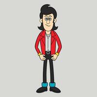 Cartoon character of a man in a red jacket vector