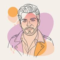 A man with a beard and a mustache in a jacket vector