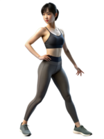3d rendering style illustration, She stands in a pose with her hands on her hips png