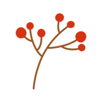 a red and brown branch with berries on it png