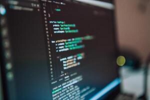 Close-up photo of programming language code