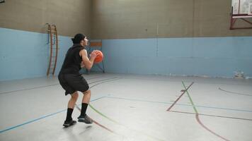 Boys Make Pass Stop And Shoot In Basketball Game video