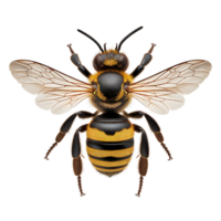 detailed view of a bee isolated on transparent background png