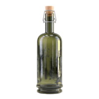 vintage glass bottle with a cork top isolated on transparent background png