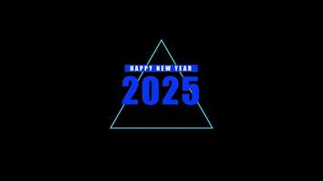 Happy New Year 2025 Intro Animation Minimalist Design Blue Color video