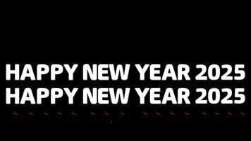 Happy New Year 2025 Scrolling Loop Text Animation Black Background video