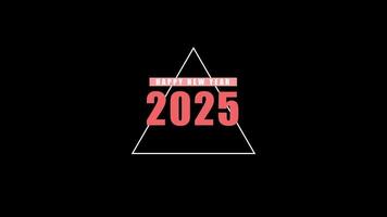 Happy New Year 2025 Intro Animation Minimalist Design Red Color video