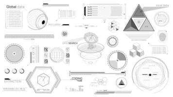 Set of animated HUD elements for high-tech interface video