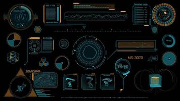 Pack of animated HUD elements for high-tech interface video