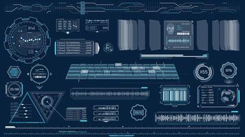 Animated HUD elements set for high-tech interface video