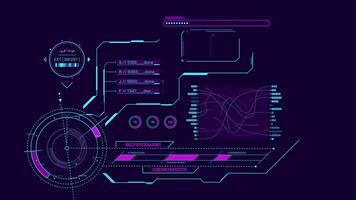 alta tecnologia exibição Projeto com dados em processamento animação video