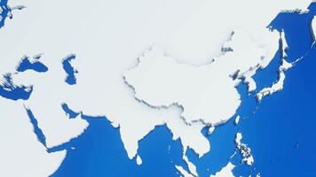 3d map of China with national flag,zooming in and zooming out from world map video