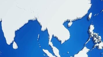 3d map of Thailand with national flag,zooming in and zooming out from world map video