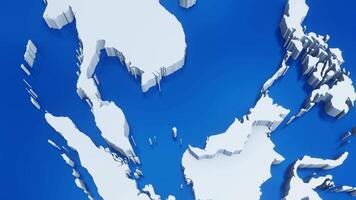3d map of Malaysia with national flag,zooming in and zooming out from world map video