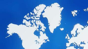 3d map of canada with national flag,zooming in and zooming out from world map video