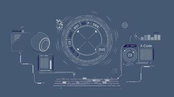 animação do alta tecnologia exibição Projeto para dados em processamento video