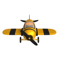 A yellow and black airplane with propellers png