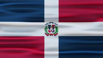 Dominican Republic Realistic Waving Flag Animation video