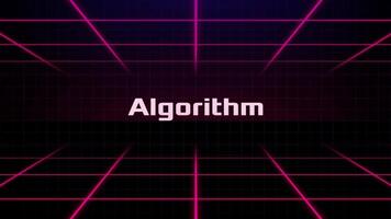 Algorithm Glitch Title Animation With Grid Background video