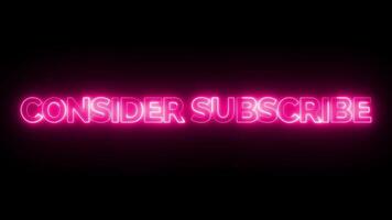 CONSIDER SUBSCRIBE TITLE WITH NEON ANIMATION video