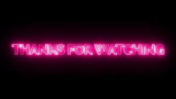 THANKS FOR WATCHING TITLE WITH NEON ANIMATION video