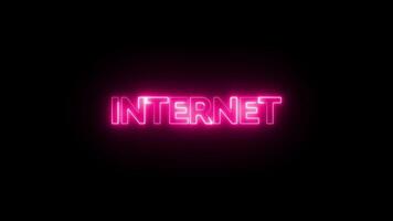 Internet título com néon animação video