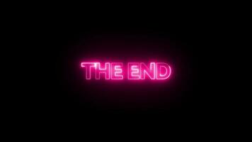 THE END TITLE WITH NEON ANIMATION video