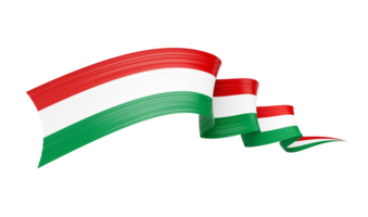 3d Flag Of Hungary 3d Shiny Waving Flag Ribbon 3d Illustration png