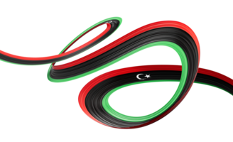 3d Flag Of Libya 3d Wavy Shiny Libya Ribbon Flag 3d Illustration png
