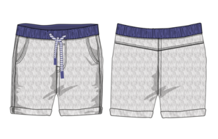 Sweat shorts pant front and back with pocket and blue color wristband png