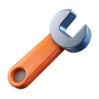 3D Wrench Icon Illustration for Web Design and App Development png