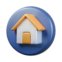 3D Home Icon for Website Navigation and User Interface Design png
