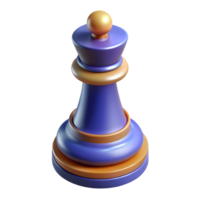 3D Rendered Blue and Orange Chess Queen with a Shiny Finish Perfect for Game Design and Visuals png