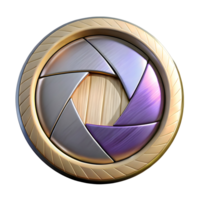 Golden Shutter Button Icon for Photography and Design png