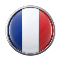 3D France Flag Icon in Circle Shape for Graphic Design and Digital Projects png