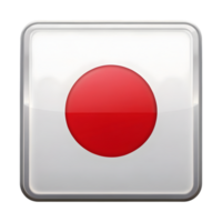 3D Japan Flag Icon in Rectangle Shape for Creative Applications and Design Projects png