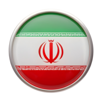 3D Iran Flag Icon in Circle Shape for Creative Projects and National Representation png