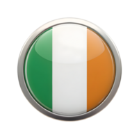 3D Ivory Coast Flag Icon in a Circular Shape for Creative Projects and Presentations png