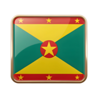 3D Grenada Flag Icon in Rectangle Shape for Creative Projects and Design Integration png