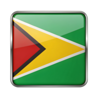 3D Guyana Flag Icon in Rectangle Shape for Creative Design and Educational Purposes png