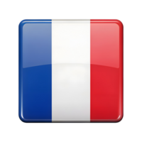 3D France Flag Icon in Rectangle Shape for Uniform Branding or Graphic Design Projects png