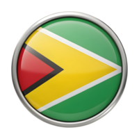 3D Circular Icon of the Guyana Flag for Creative Design Projects and Illustrations png