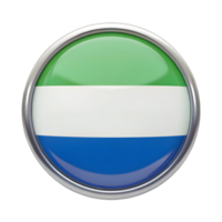 3D Sierra Leone Flag Icon in Circle Shape for Creative Designs and Projects png