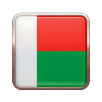 3D Madagascar Flag Icon in Rectangle Shape Perfect for Representing Madagascar National Identity and Culture in Various Design Projects png