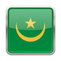 3D Rectangular Flag Icon of Mauritania for Graphics and Design Purposes png